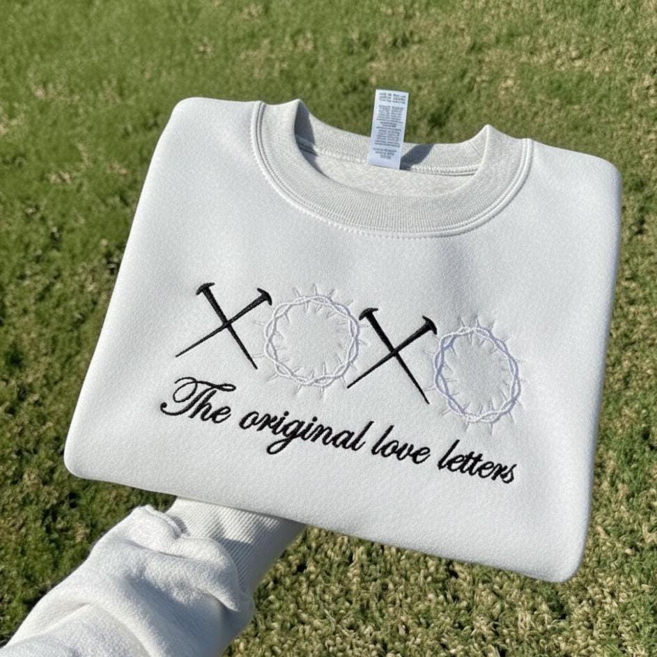 XOXO Embroidered Sweatshirt | Custom Valentine Crewneck | Christian Love Letters Sweatshirt Gift for Her