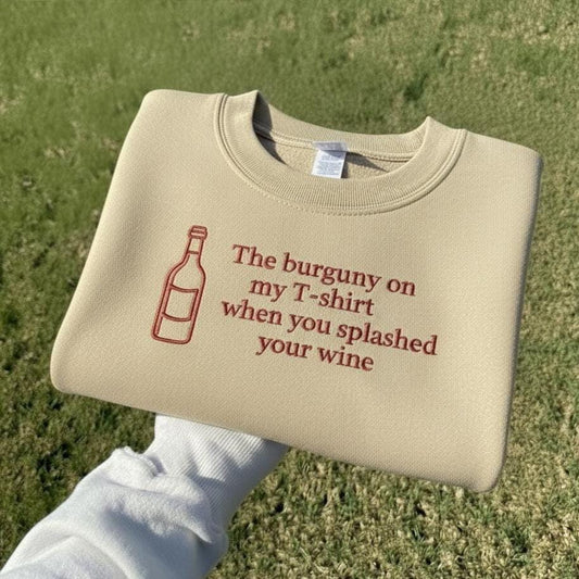 Maroon Lyrics Embroidered Sweatshirt | Y2K Music Crewneck