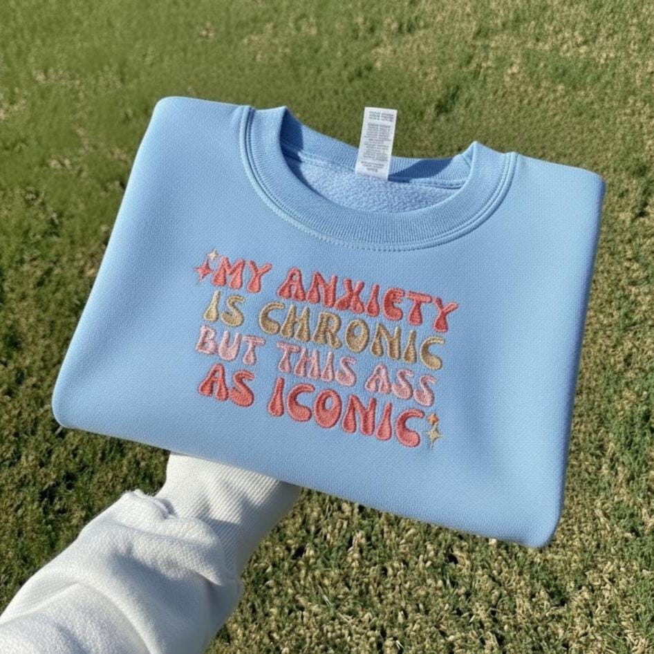 Embroidered Sweatshirt | Y2K Funny Crewneck, Humor Gift