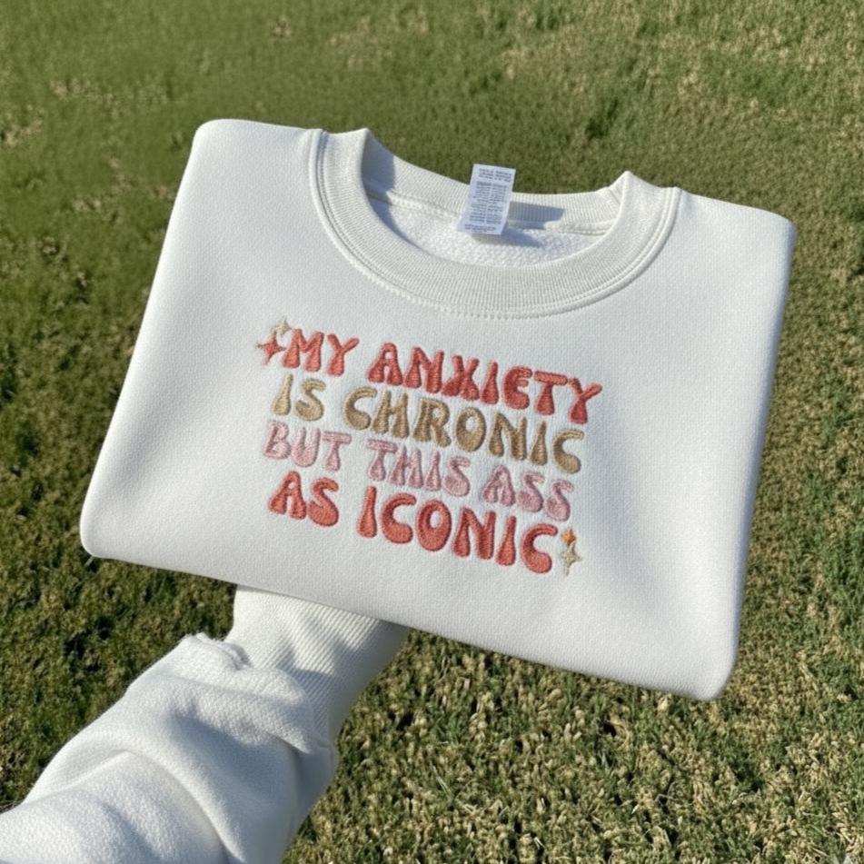 Embroidered Sweatshirt | Y2K Funny Crewneck, Humor Gift