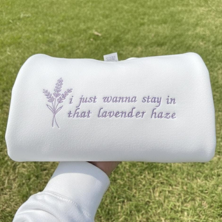 Lavender Haze Embroidered Sweatshirt | Y2K Crewneck