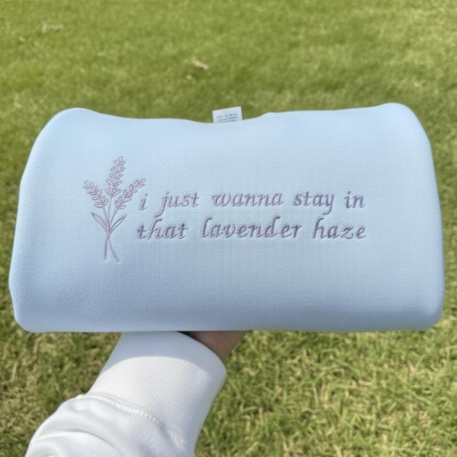 Lavender Haze Embroidered Sweatshirt | Y2K Crewneck