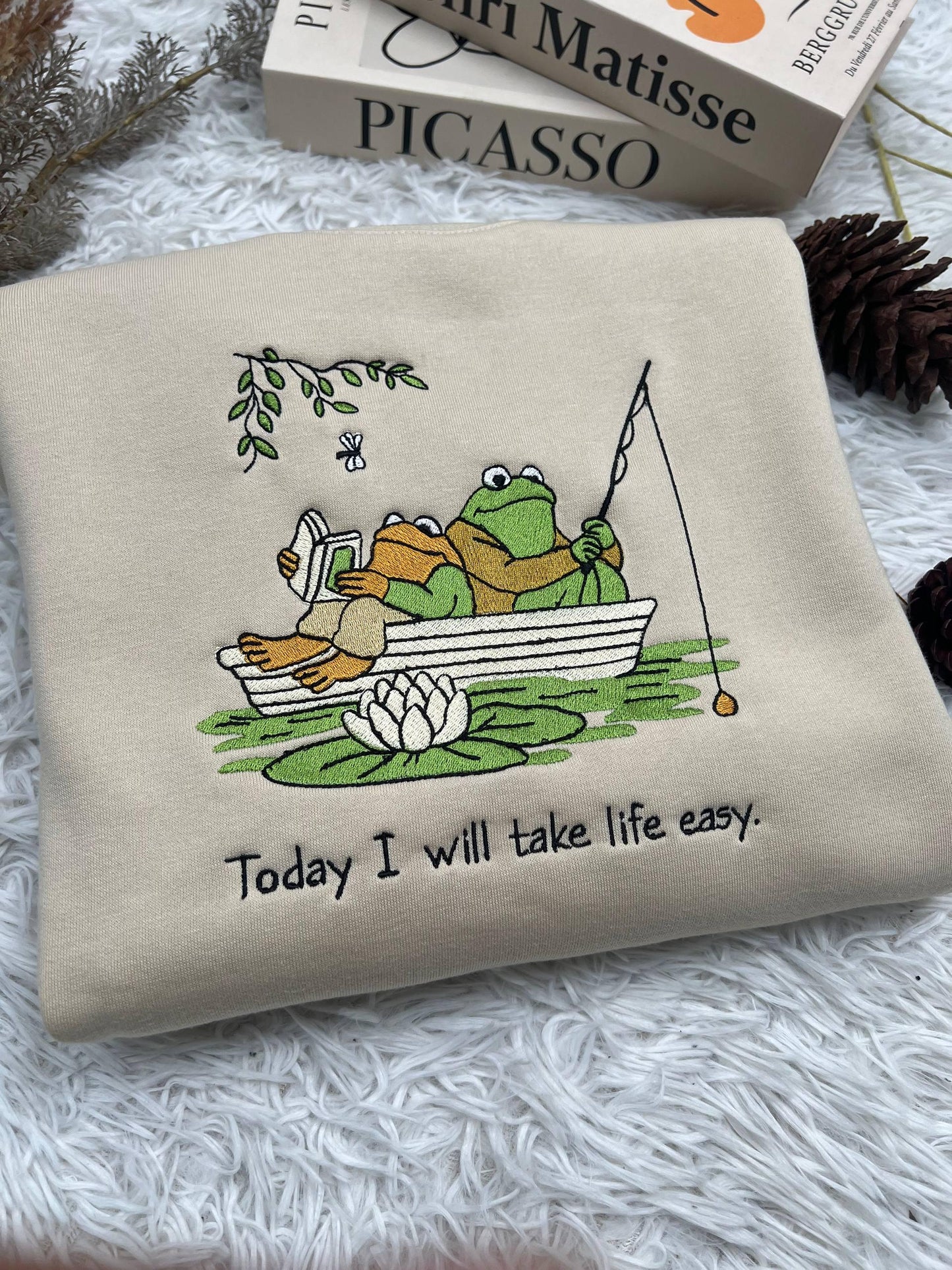Frog and Toad Embroidered Sweatshirt | Vintage Book Lover Crewneck