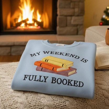 Embroidered Book Lover Sweatshirt | Cozy Bookworm Crewneck