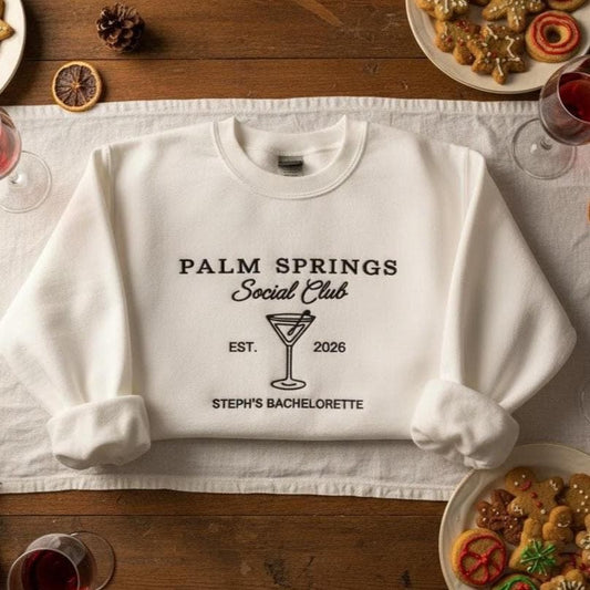 Custom Bachelorette Party Embroidered Sweatshirt | Personalized Bridal Crewneck | Martini Theme Gift
