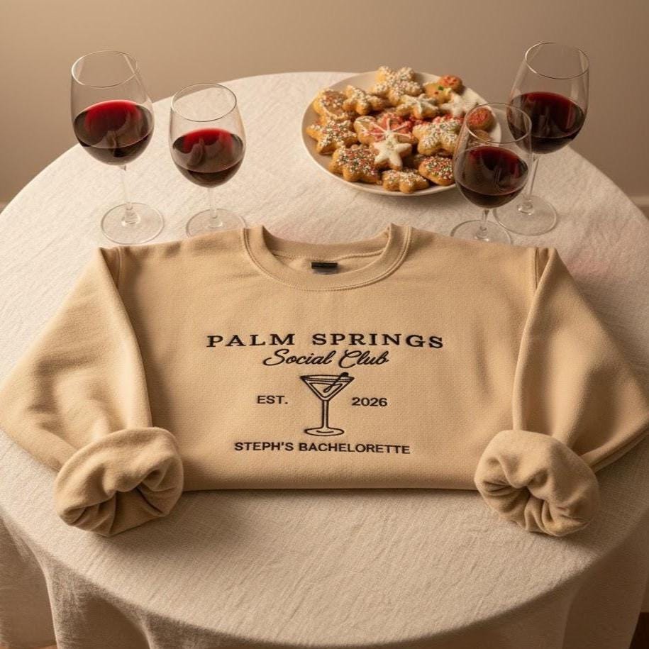 Custom Bachelorette Party Embroidered Sweatshirt | Personalized Bridal Crewneck | Martini Theme Gift