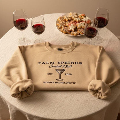 Custom Bachelorette Party Embroidered Sweatshirt | Personalized Bridal Crewneck | Martini Theme Gift