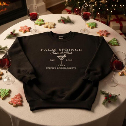 Custom Bachelorette Party Embroidered Sweatshirt | Personalized Bridal Crewneck | Martini Theme Gift