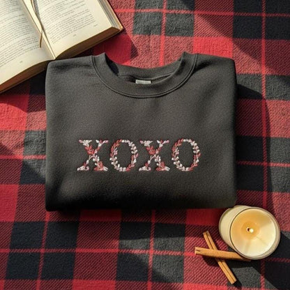 Custom Embroidered Floral XOXO Sweatshirt | Valentine's Gift