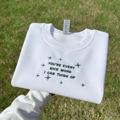 Embroidered Positive Quote T-Shirt | Cute Vintage Oversized Tee