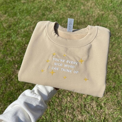 Embroidered Positive Quote T-Shirt | Cute Vintage Oversized Tee
