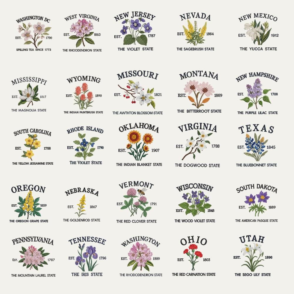 Wyoming Indian Paintbrush State Embroidered Sweatshirt State Flower Crewneck Western Nature Gift