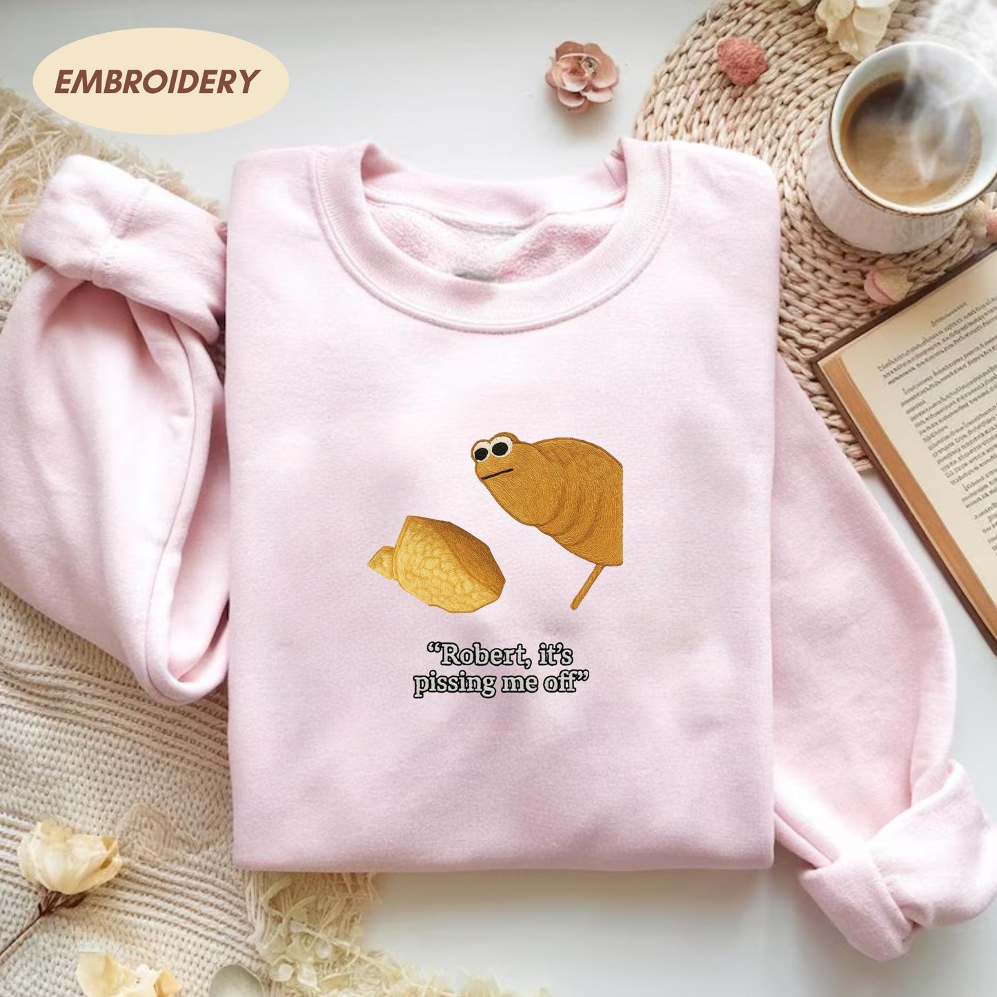 Marcus The Worm Embroidered Shirt, Robert It's Pissing Me Off Shirt, Jimbo James Shirt, Marcus The Worm Meme Shirt, Brain Rot Shirt