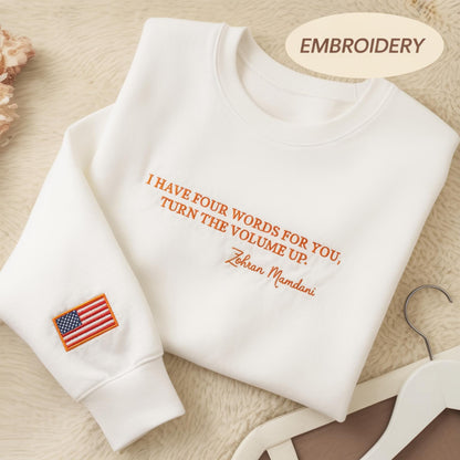 Zohran Mamdani Embroidered Shirt, Turn The Volume Up Shirt, New York Mayor Shirt, NYC 2026 Mayor Shirt, Mayor Mamdani Shirt, Progressive