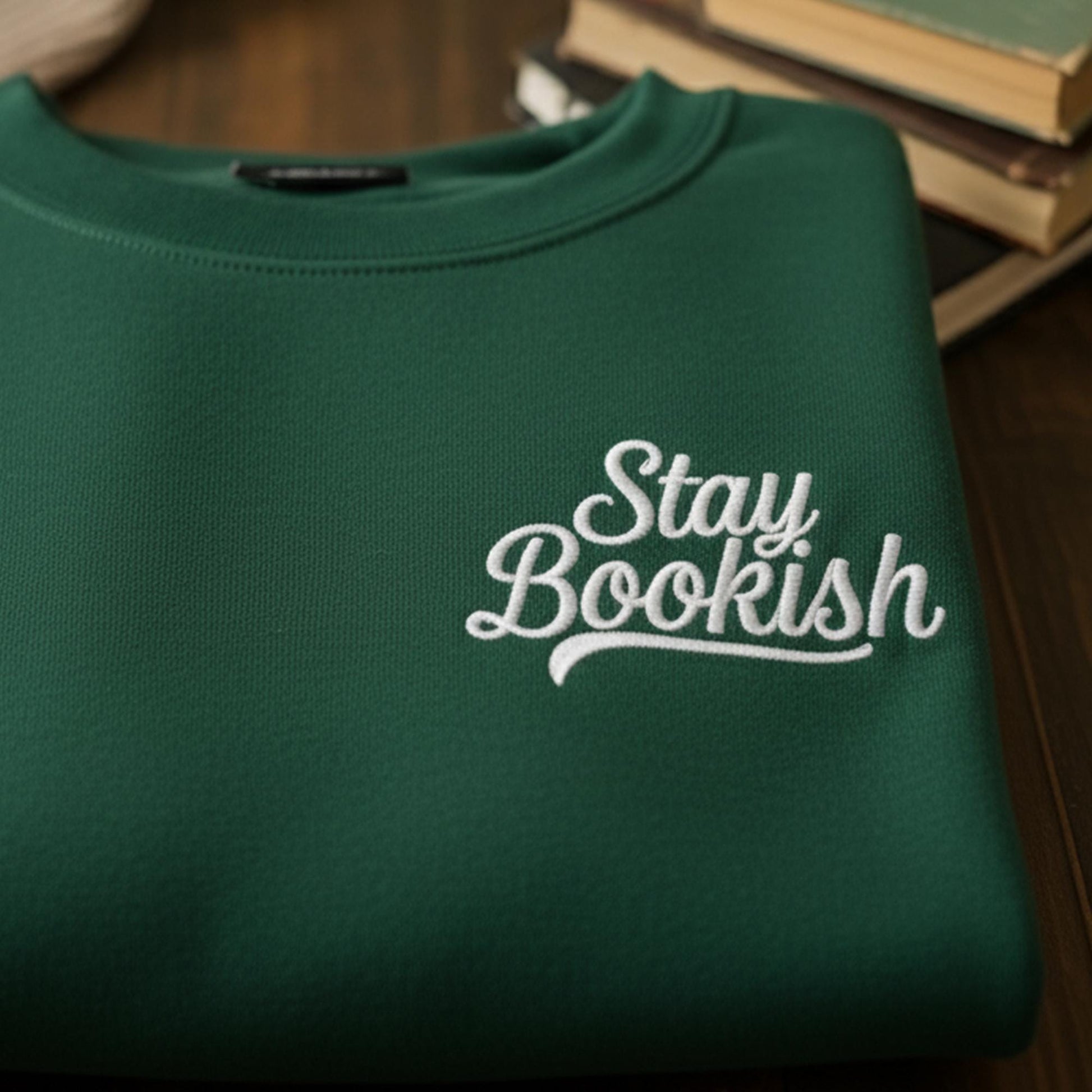 Embroidered Stay Bookish Sweatshirt, Book Lover Clothing, Reading Shirt, Gifts for Readers, Banned Books Shirt, Embroidered Reading Shirt