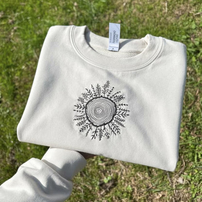 Wild Bloom Embroidered Shirt Nature Floral Cotton Shirt Botanical Embroidery Gift for Her