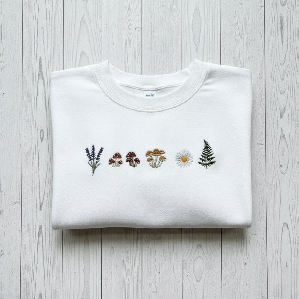Camping Embroidered Sweatshirt Respect Local Wildlife Crewneck Granola Girl Mushroom Nature Gift