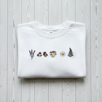 Camping Embroidered Sweatshirt Respect Local Wildlife Crewneck Granola Girl Mushroom Nature Gift