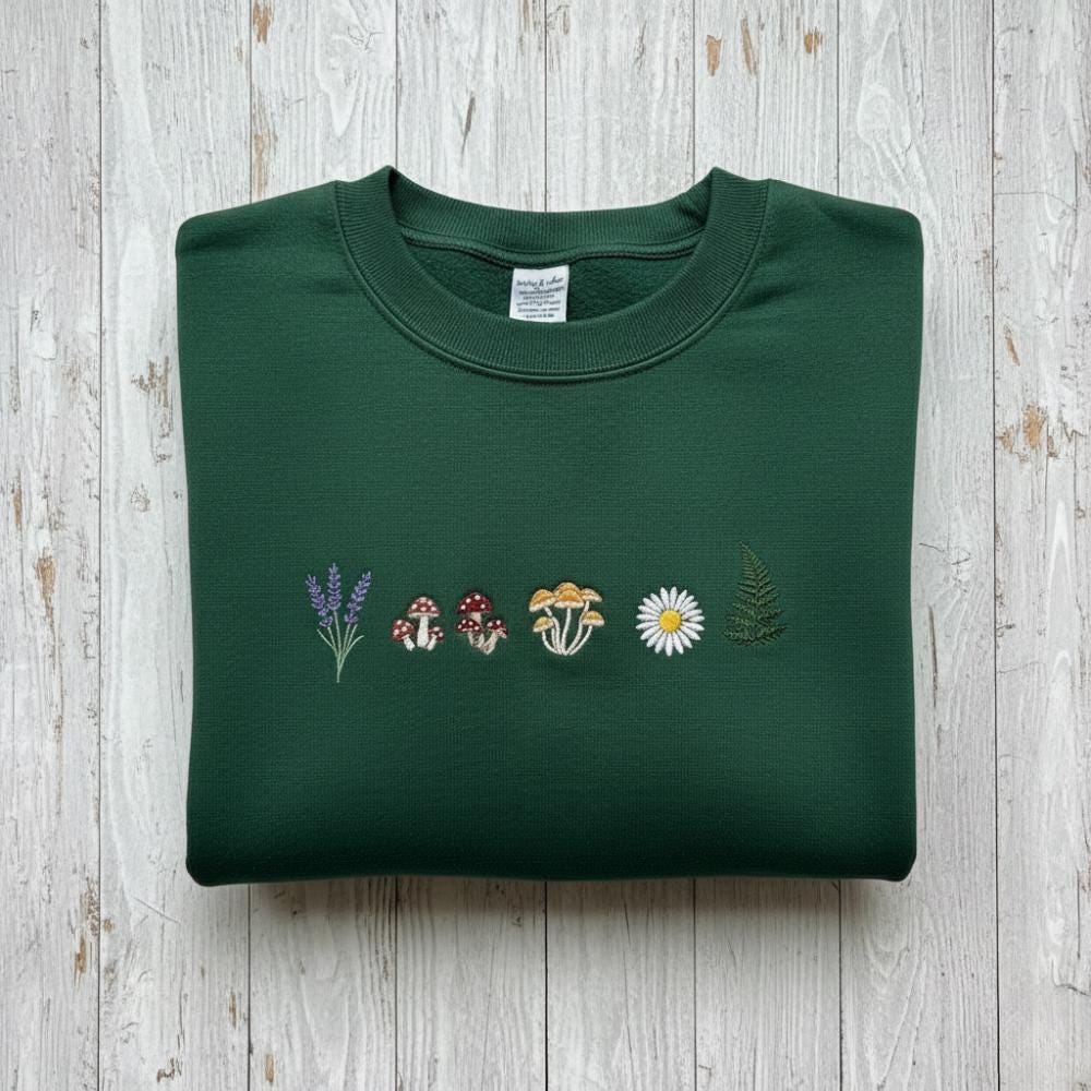 Camping Embroidered Sweatshirt Respect Local Wildlife Crewneck Granola Girl Mushroom Nature Gift