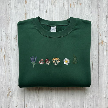 Camping Embroidered Sweatshirt Respect Local Wildlife Crewneck Granola Girl Mushroom Nature Gift