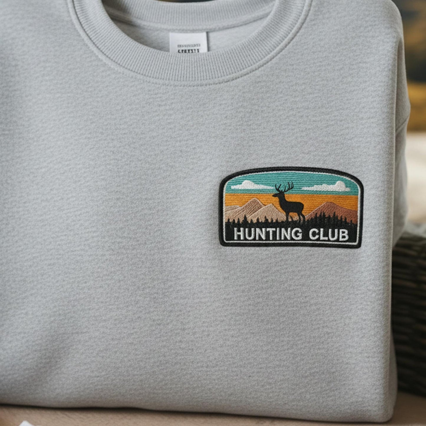 Embroidered Hunting Club Deer Sweatshirt, Hunting Season Shirt
