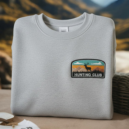 Embroidered Hunting Club Deer Sweatshirt, Hunting Season Shirt