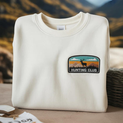 Embroidered Hunting Club Deer Sweatshirt, Hunting Season Shirt