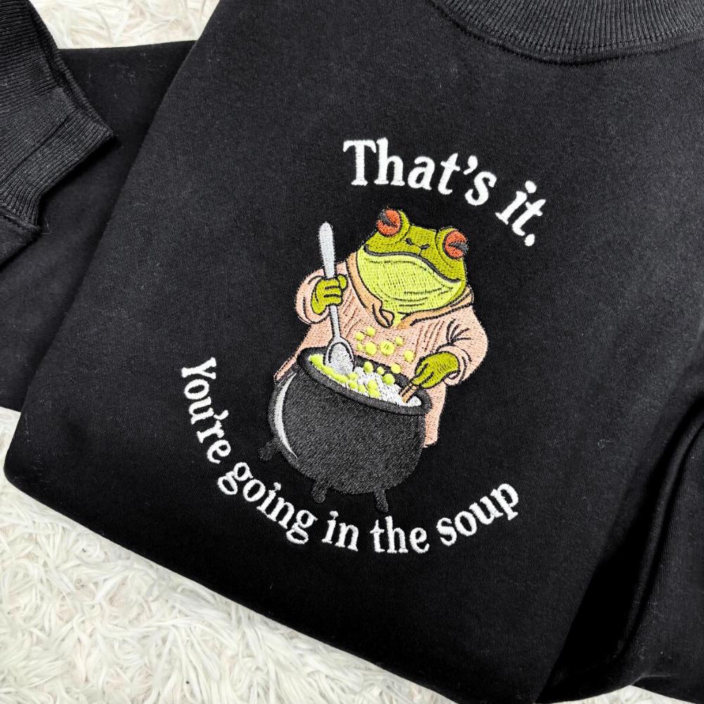 Embroidered Frog Meme Shirt, Funny Animal Tee