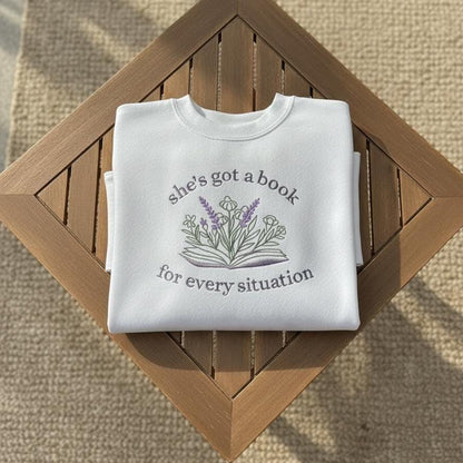 Embroidered Book Sweatshirt, Cozy Book Lover Crewneck, Booktok Embroidery Sweater, Reading Gift for Readers