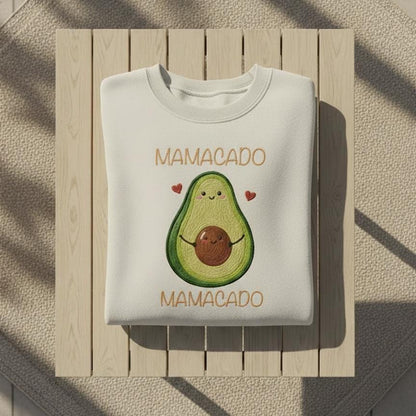 Mamacado Embroidered Sweatshirt, Avocado Mom Crewneck, Baby Announcement Gift