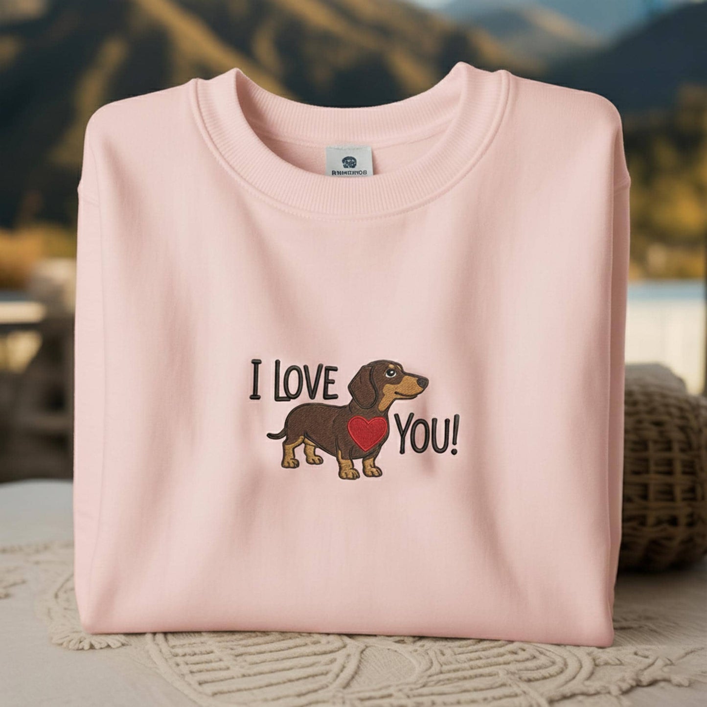 Dachshund Embroidered Crewneck: Wiener Dog Lover Gift
