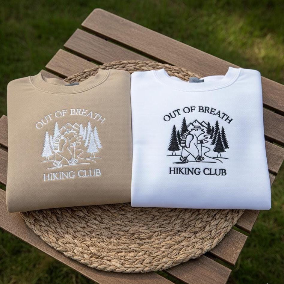 Embroidered Hiking Sweatshirt | Funny Raccoon, Nature Lover Gift