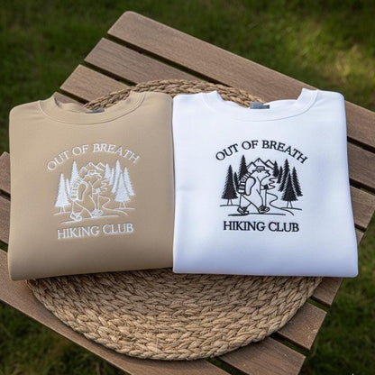 Embroidered Hiking Sweatshirt | Funny Raccoon, Nature Lover Gift