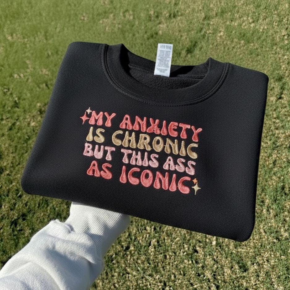 Embroidered Sweatshirt | Y2K Funny Crewneck, Humor Gift
