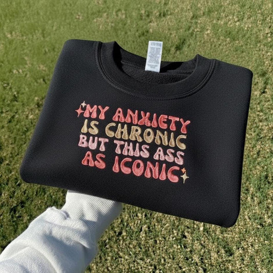 Embroidered Sweatshirt | Y2K Funny Crewneck, Humor Gift