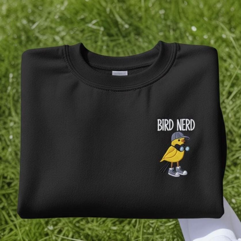 Embroidered Bird Nerd Shirt, Funny Bird Watcher Gift