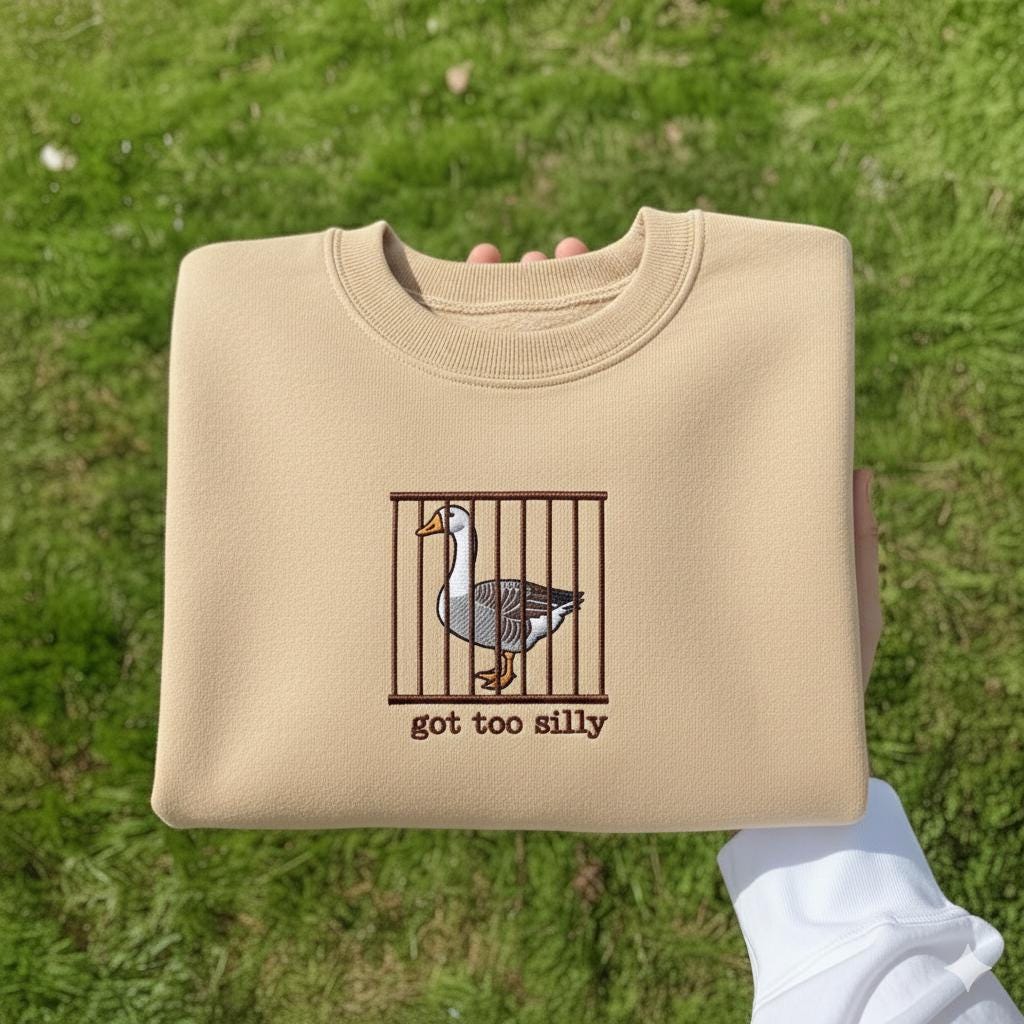 Embroidered Silly Goose Shirt, Funny Goose Gift
