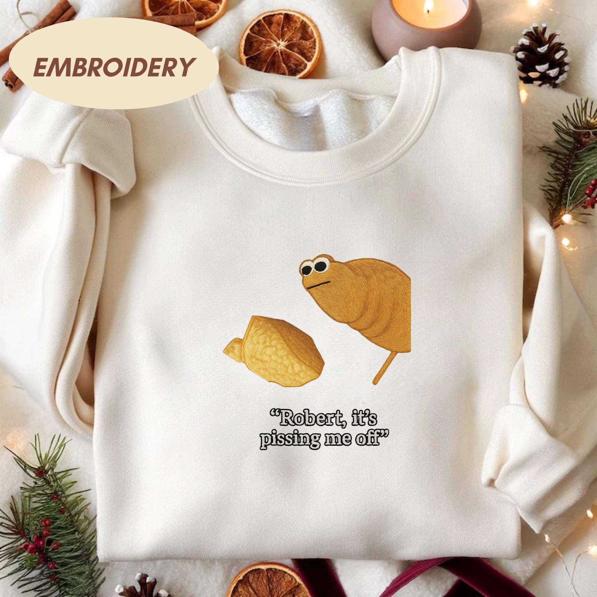 Marcus The Worm Embroidered Shirt, Robert It's Pissing Me Off Shirt, Jimbo James Shirt, Marcus The Worm Meme Shirt, Brain Rot Shirt