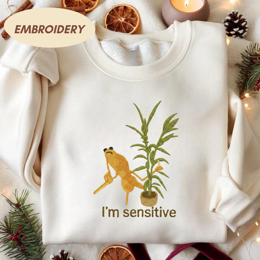 Embroidered Marcus The Worm Shirt, I’m Sensitive Sweatshirt, Marcus The Worm Meme Shirt, Funny Meme Shirts, Brain Rot Shirts