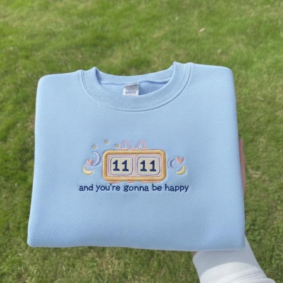 Shirt 1111 Dream Time Embroidered Shirt, Angel Number Sweatshirt, Manifestation Quote Embroidery Gift
