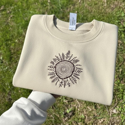 Wild Bloom Embroidered Shirt Nature Floral Cotton Shirt Botanical Embroidery Gift for Her