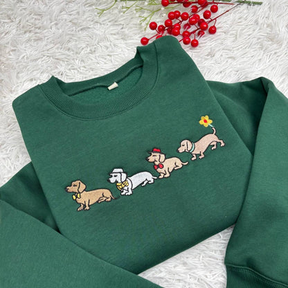 Dachshund Embroidered Sweatshirt, Wiener Dog Crewneck, Sausage Dog Sweater, Cute Puppy Shirt, Dog Mom Gift, Pet Lover Apparel, Doxie Crew