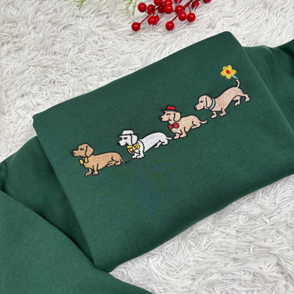 Dachshund Embroidered Sweatshirt, Wiener Dog Crewneck, Sausage Dog Sweater, Cute Puppy Shirt, Dog Mom Gift, Pet Lover Apparel, Doxie Crew
