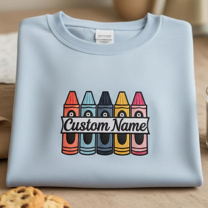 Custom Teacher Name Embroidered Sweatshirt, Teacher Embroidered Sweatshirt, Silly Goose Shirt Teacher Shirt Back to School Shirt