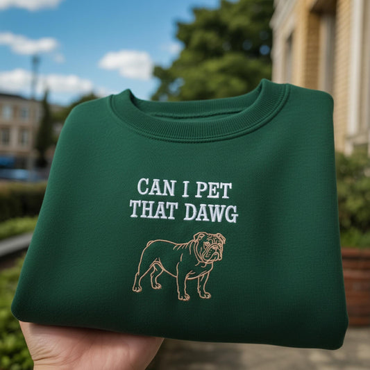 Embroidered Bulldog Sweatshirt, UGA Game Day Shirt, Dog Lover Gift