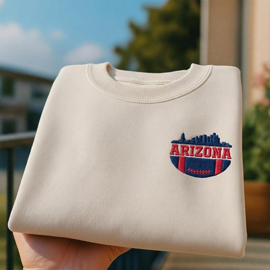Embroidered American Football Sweatshirt, Arizona Sweatshirt, Game Day Football Shirt, Custom Football City, Football Sweatshirt