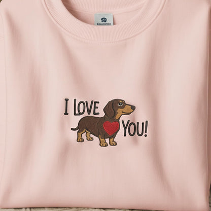 Dachshund Embroidered Crewneck: Wiener Dog Lover Gift