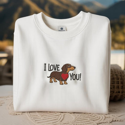 Dachshund Embroidered Crewneck: Wiener Dog Lover Gift