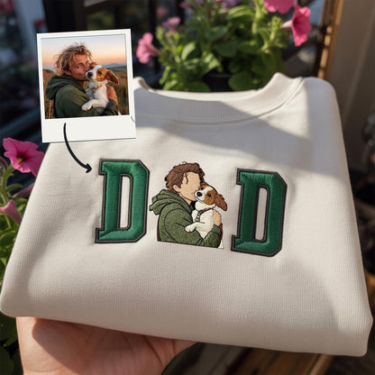 Embroidered Custom Dog Dad Sweatshirt, Personalized Pet Names Shirt
