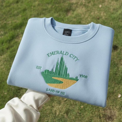 Embroidered Emerald City Sweatshirt, Wizard Fan Gift